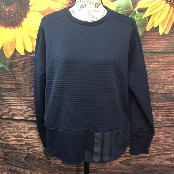 Nike Dri-Fit Training Double Knit Top Navy Gym Workout Athletic - Picture 1 of 12